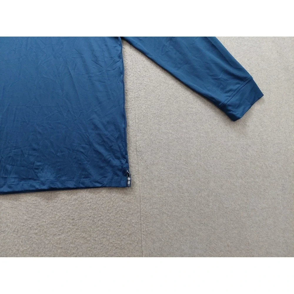 Maelreg Men Polo Shirt 2XL Blue‎ Long Sleeve Button Front Collared 4 Way Stretch